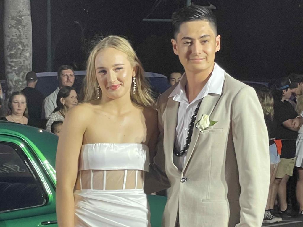 Students on the red carpet of the 2023 Xavier College School Formal at the Hervey Bay Boat Club