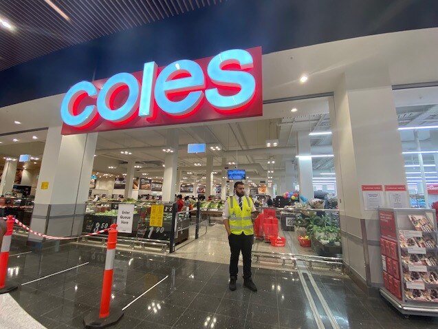 Huge lines outside Coles at Wentworth Pt, Sydney, April 10, 2020, as new COVID-19 rules are implemented - only a certain number of shoppers are allowed in a store at nay one time. Picture: Supplied