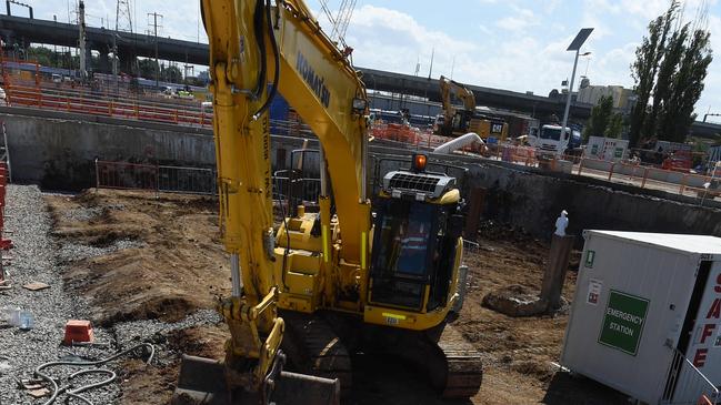 A Metro Tunnel site at North Melbourne. 