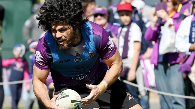 Tohu Harris is one of 11 Storm players lining up for their first grand final. Picture: Colleen Petch