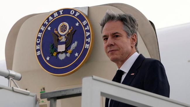 US Secretary of State Antony Blinken arrives for another Middle East crisis tour, hoping to secure a new truce in the Israel-Hamas war as Gaza. Picture: AFP