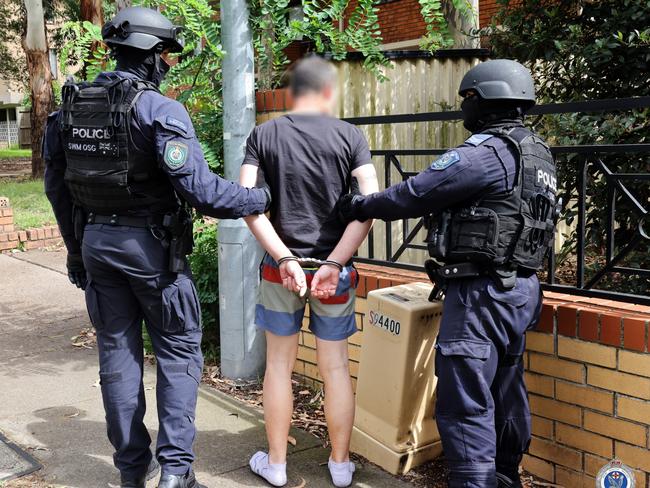 The Operation Amarok team makes another arrest. Picture: NSW Police