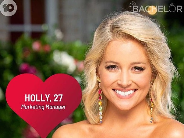 Bachelor contestant Holly. Picture: Channel 10