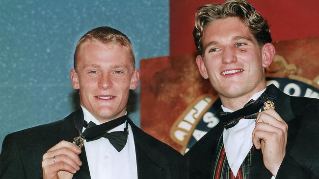 James Hird and Michael Voss, joint winners of the 1996 Brownlow Medal.