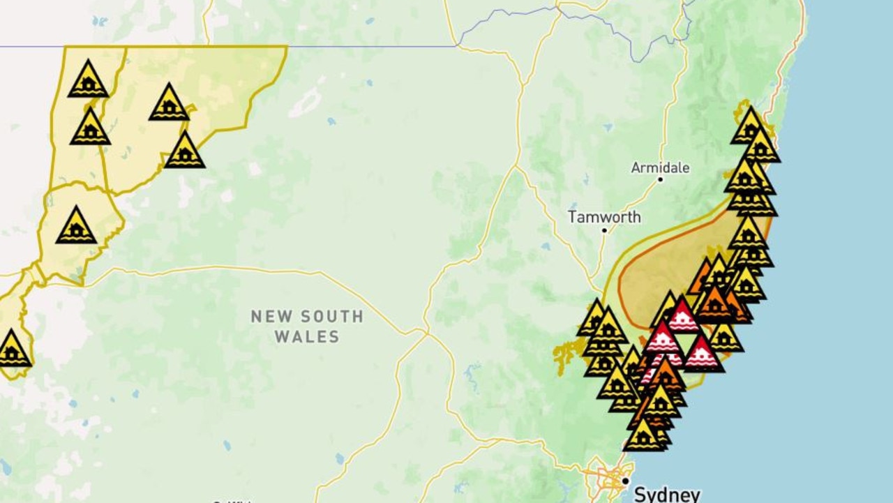 Watch and act alerts remain in place for areas along the coast between Chittaway Point and Glenreagh. Picture: NSW SES