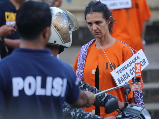 Sara Connor during one of 43 scenes re-enacted on Kuta Beach.