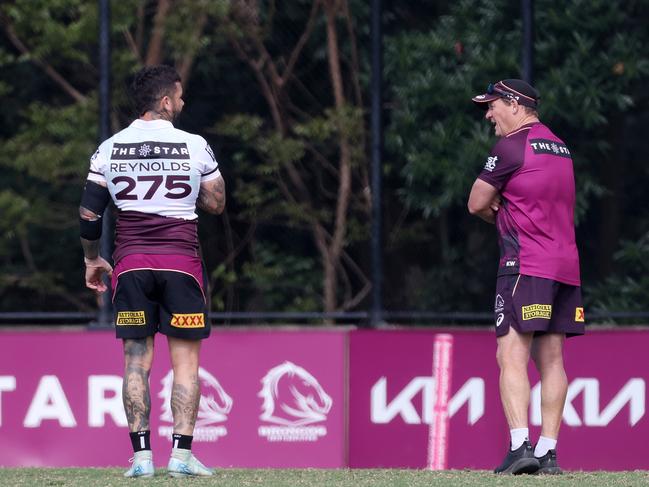 Coach Kevin Walters and Captain Adam Reynolds, Brisbane Broncos training, Red Hill. Picture: Liam Kidston