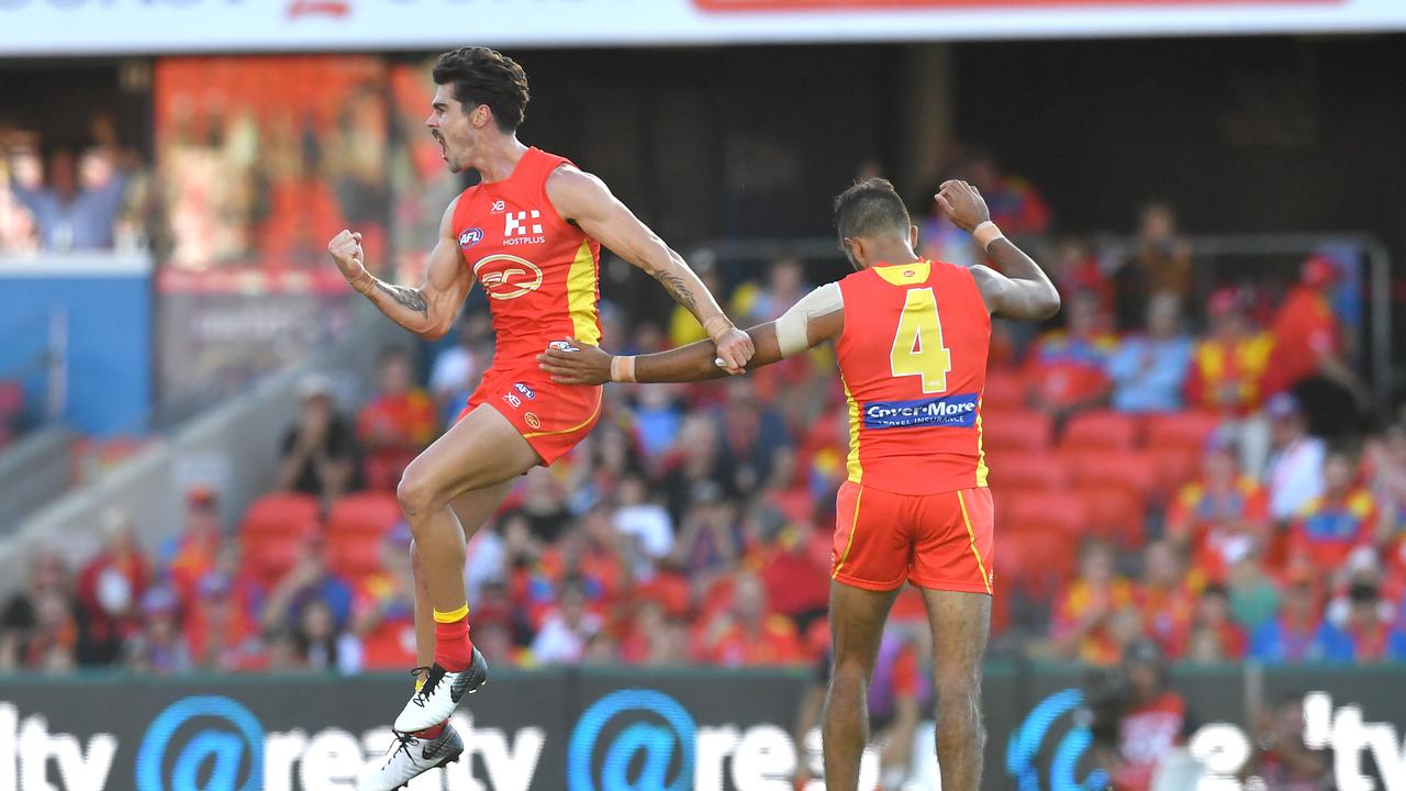 Alex Sexton (left) of the Suns leads the Coleman Medal race after two rounds