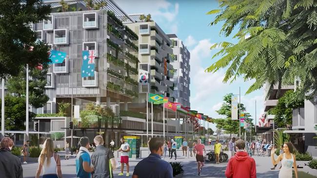 A screen grab of the Brisbane Olympic and Paralympic Village at Northshore Hamilton from the official masterplan bid video. Source: YouTube.