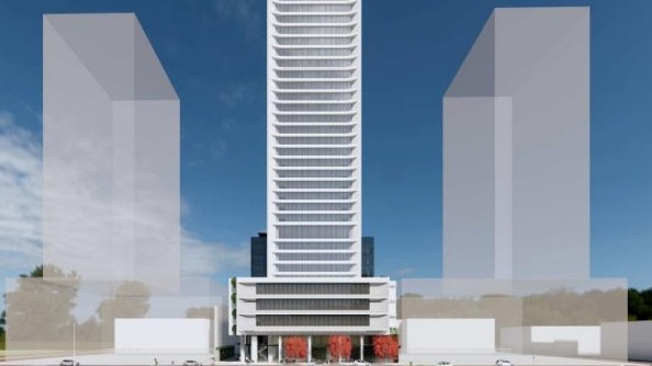 An image of the proposed development at 24-26 Elizabeth St, Liverpool, taken from a Statement of Environmental Effects report prepared for Binah Developments by Urbis. 