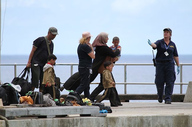 <p>Women and children were among those aboard. Picture: Kent Retallick</p>