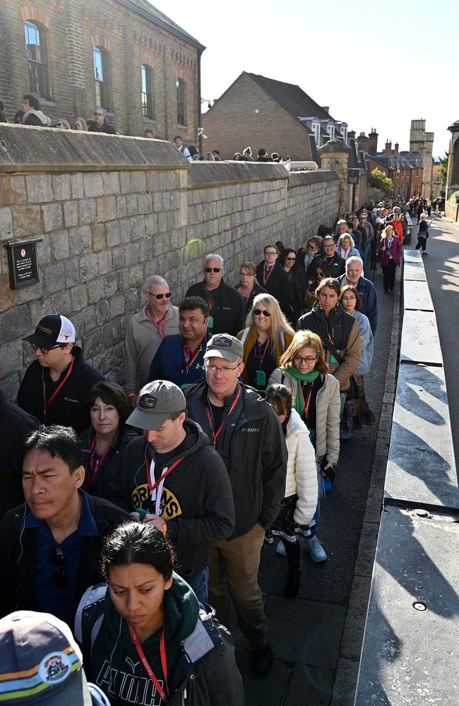 Members of the public and tourists queue to visit Windsor Castle in Windsor, west of London on September 29, 2022. Picture: Getty