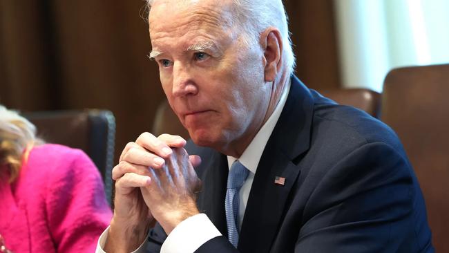 U.S. President Joe Biden listens to shouted questions regarding impeachment during a meeting of his Cancer Cabinet at the White House on September 13, 2023 in Washington, DC. Picture: Kevin Dietsch/Getty Images