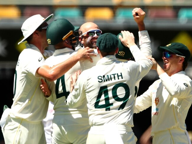 Nathan Lyon was made to wait for his 400th Test wicket - but then ripped England to pieces. Picture: Getty