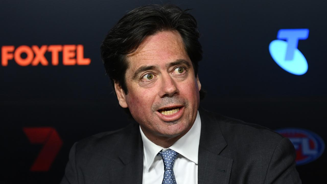 Gillon McLachlan says the AFL has taken a step towards a Tasmanian team. Picture: Quinn Rooney/Getty Images