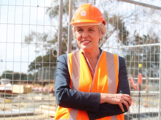 Federal Environment Minister Tanya Plibersek at the Taroona IMAS facility where construction to expand the site is underway.  Picture: Nikki Davis-Jones