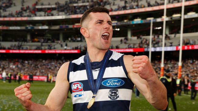 Returning home after Geelong’s grand final win helped Mark O’Connor. Picture: Michael Willson/AFL Photos via Getty Images