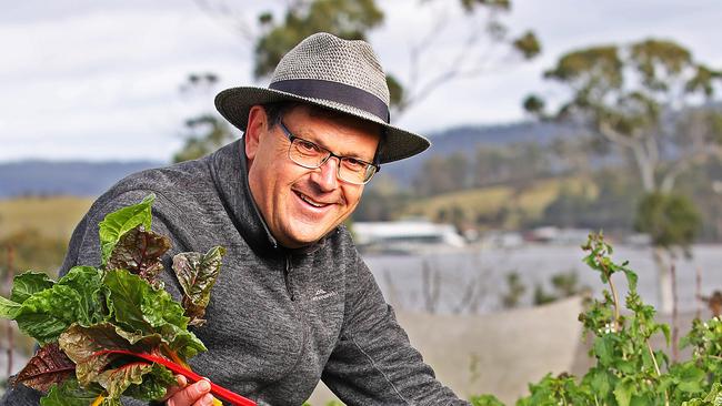 Head horticulturist at the Spring Bay Mill in Triabunna, Marcus Raglus at their market garden where they produce vegetables that are sold at the Farmgate market. Picture: Zak simmonds