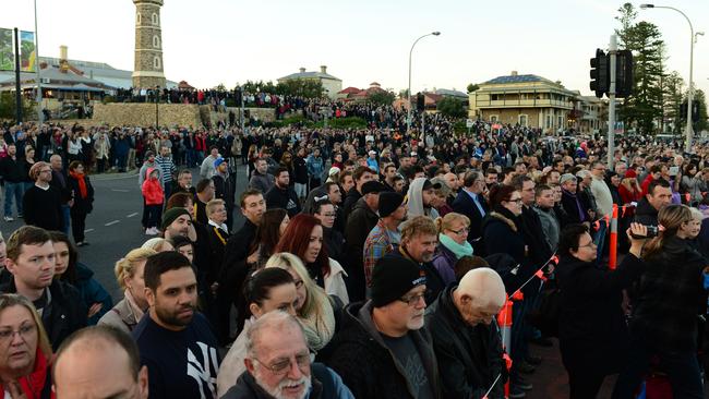 Large crowds have attended Anzac Day services across Adelaide in previous years. Pic: Mark Brake