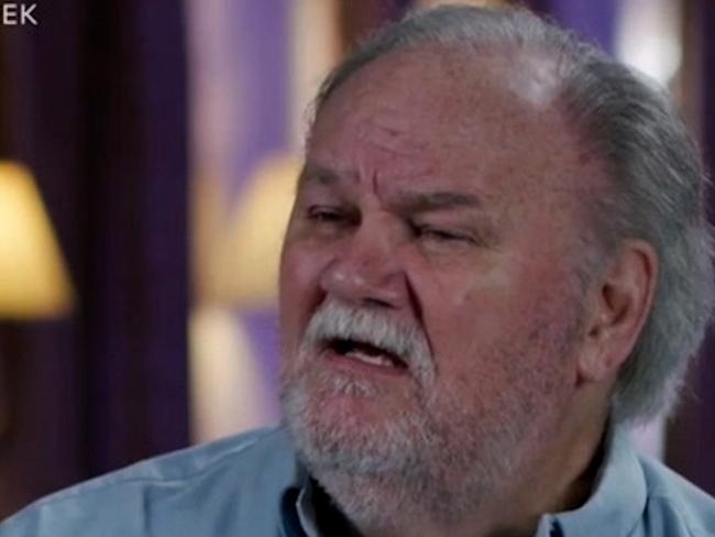 Thomas Markle as he appears in a trailer for the 60 Minutes Australia interview. Picture: Nine Network