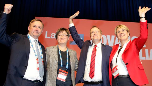 The Labor leadership: Anthony Albanese, Penny Wong, Bill Shorten and Tanya Plibersek.  Picture: Hamish Blair