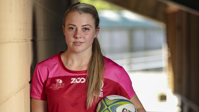 Queensland Reds player Samantha Treherne. Please credit: Brendan Hertel, QRU