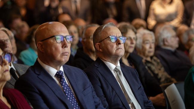 Anthony Albanese and Peter Dutton attend the grand opening of the Melbourne Holocaust Museum In Elsternwick. Picture: NCA Newswire / Nicki Connolly