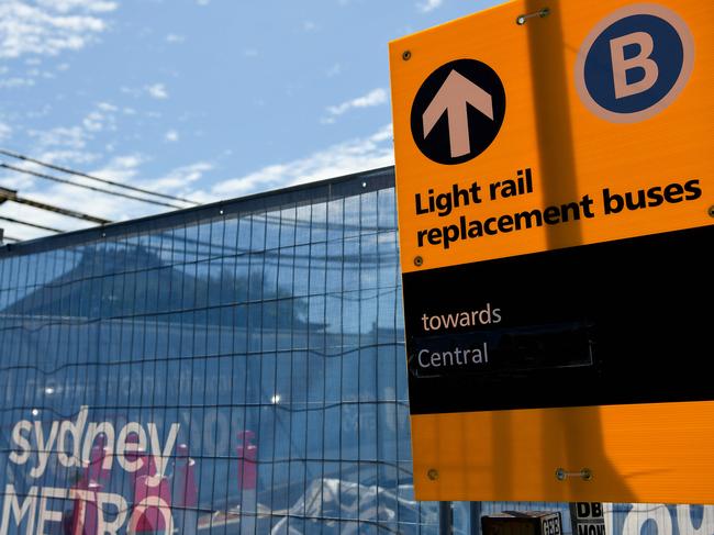 Buses are replacing the Inner West Light Rail line with trams out of action for up to 18 months. Picture: NCA NewsWire/Bianca De Marchi