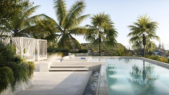 Artist impression of the pool area at Northshore Palm Beach from developer Marquee Property Solutions.