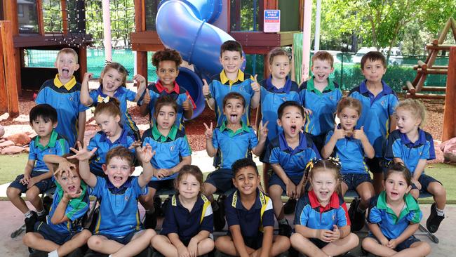 My First Year: St Kevin’s Catholic School Prep E. Front row: Ben, Senan, Chelsea, Maximus, Elizaveta, Evie. Middle row: Robi, Coralie, Olivia, Selena, Justin, Ollie, Chloe. Back row: Proinsias, Isla, Yohan, Cashton, Elena, Parker, Kai. Picture: Glenn Hampson.