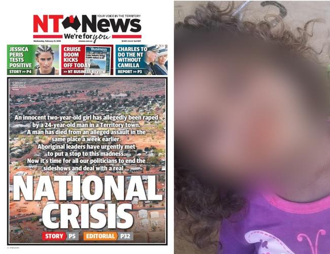 The NT News front page from last year calling for politicians to deal with a national crisis.