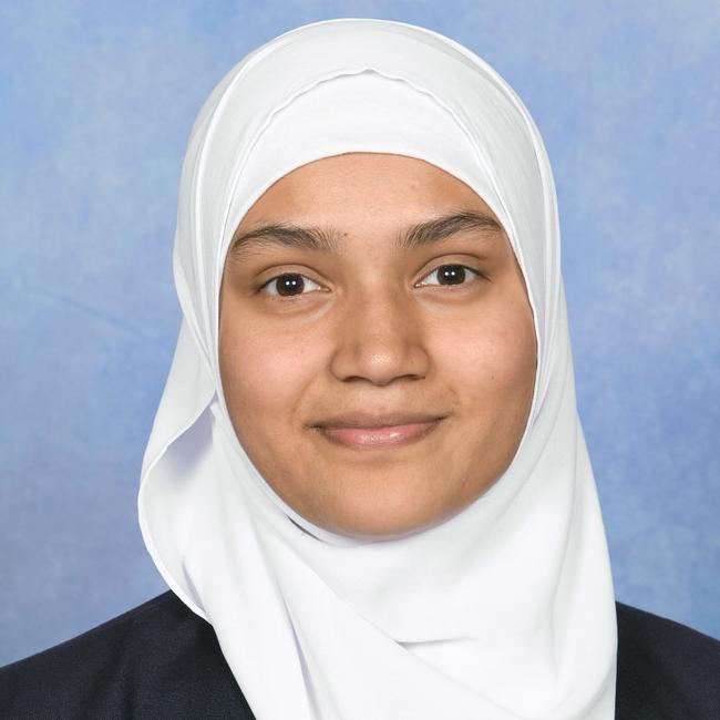 Umme Kulsum is Australian International Islamic College’s Dux of 2019. Picture: Australian International Islamic College