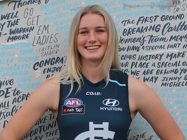 Tayla Harris - former Brisbane Lion turned Carlton player. AFL Women's. May 5, 2017