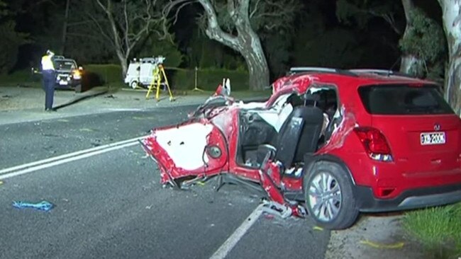 A 59-year-old Angaston woman died in hospital 10 days after a three-car crash at Mount Pleasant. Lewis James Barton has pleaded guilty to causing her death by dangerous driving. Picture: 7NEWS