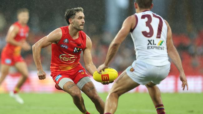 Izak Rankine in action against the Brisbane Lions. Picture: Chris Hyde/Getty Images