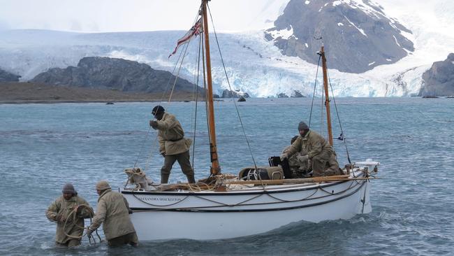 In 2013, Tim Jarvis led a team of six to sail 800 nautical miles in a spartan lifeboat from Elephant Island off the Antarctic Peninsula to rugged South Georgia, recreating Ernest Shackleton’s 1916 expedition. Picture: AFP