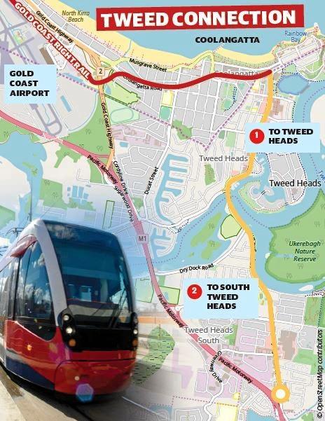 A concept map of the Tweed light rail. Picture: Centro Art