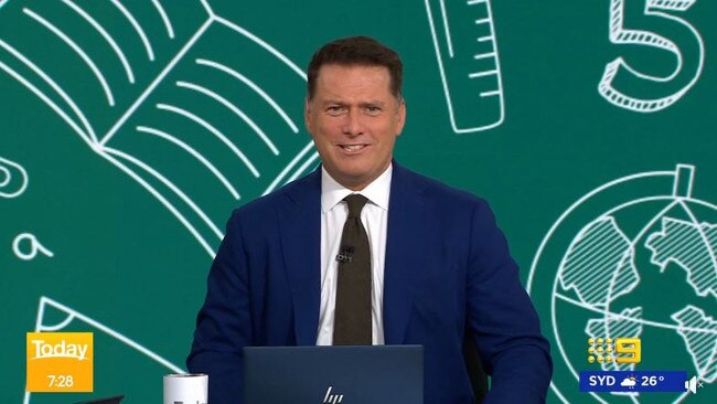 Karl Stefanovic said he didn’t agree with changes to standard school hours. Picture: Nine