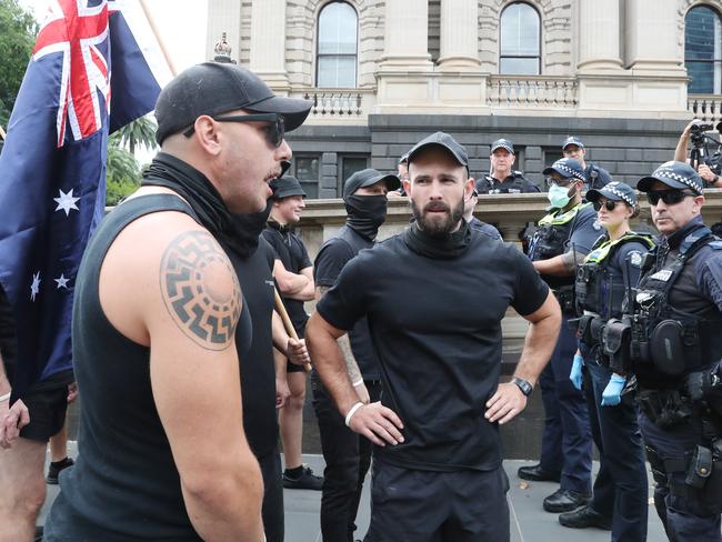 Sewell claimed on social media to have protected the rally. Picture: David Crosling