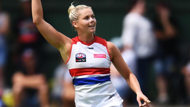 Bulldogs skipper Katie Brennan will miss one more week with injury. Picture: Getty