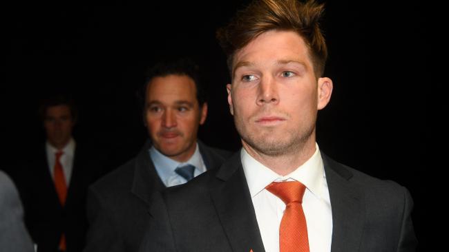 Toby Greene at the tribunal.