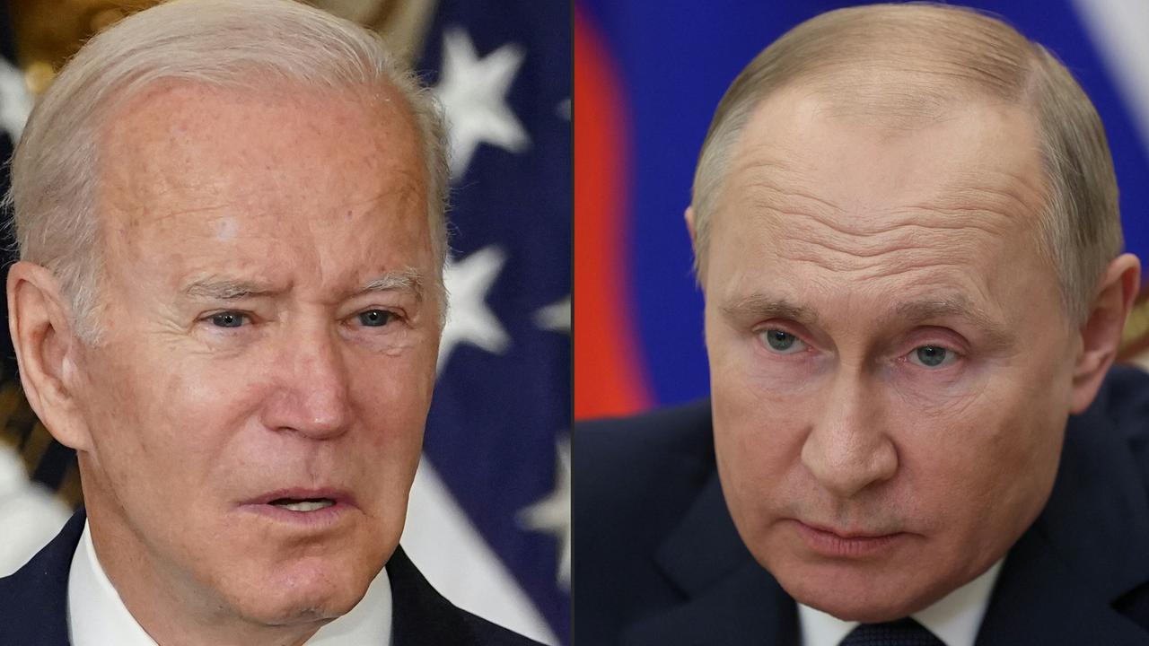 US President Joe Biden and Russian President Vladimir Putin. Picture: MANDEL NGAN and Mikhail Metzel / various sources / AFP.