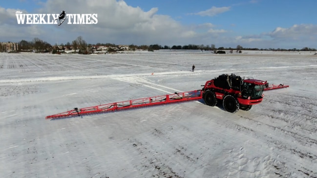 Agrifac crop sprayer paints massive Mona Lisa