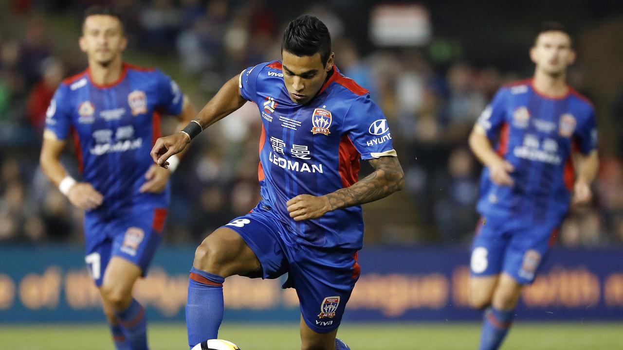 Newcastle Jets’ Ronald Vargas in action