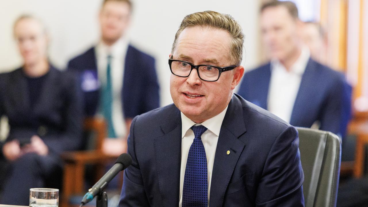 Alan Joyce during a senate hearing into the cost of living on August 28. Picture: NCA NewsWire / Aaron Francis