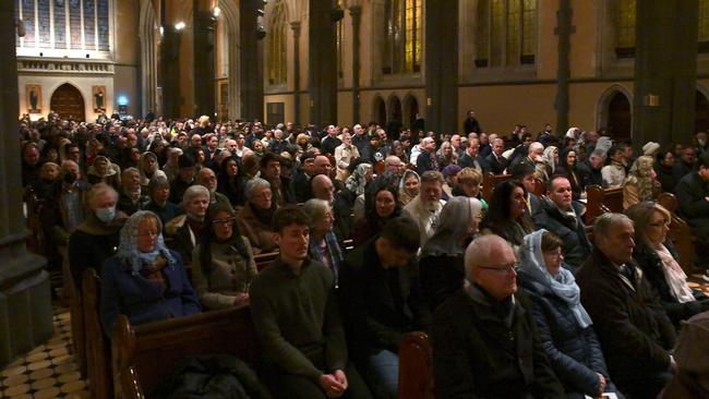 Parishoners at the final Latin mass.