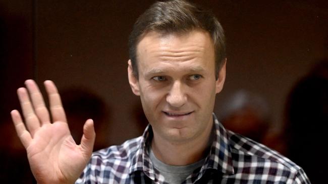 Russian opposition leader Alexei Navalny stands inside a glass cell during a court hearing in Moscow in 2020. Picture: Kirill Kudryavtsev / AFP