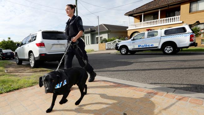 Police swoop on a street at Merrylands. Picture: NSW Police Force