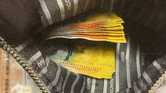 Court supplied photos of $850 found on Eliza Averis. Picture: District Court.