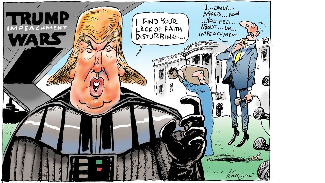 Mark Knight cartoon on Trump being impeached on day final Star Wars movie opened